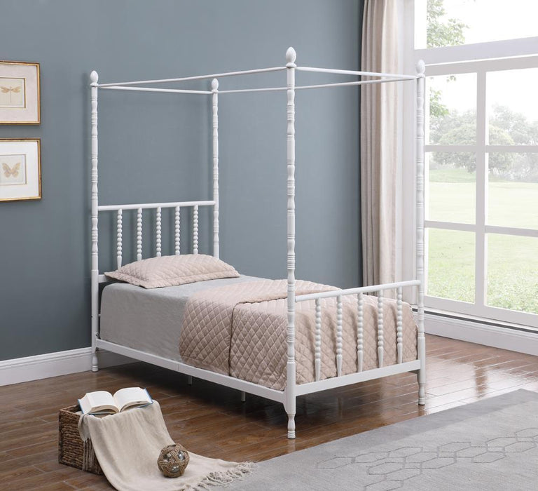 Betony Twin Canopy Bed White - Elegant Design