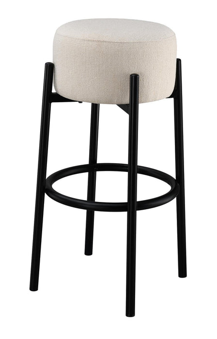 Leonard Upholstered Bar Stools White Black (2pc)