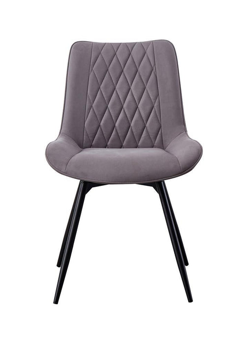 Diggs Tufted Swivel Dining Chairs Grey Gunmetal (2pc)