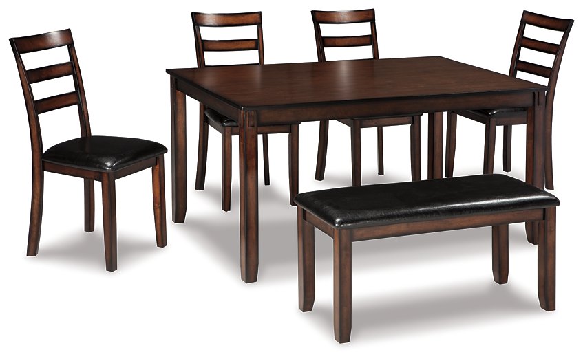 Mesa de comedor y sillas Coviar con banco (juego de 6)