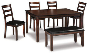 Mesa de comedor y sillas Coviar con banco (juego de 6)