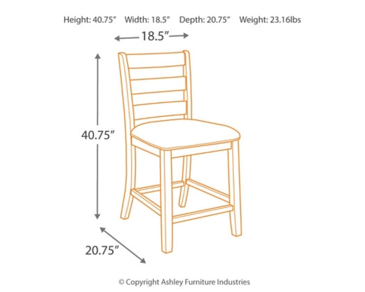 Rokane Upholstered Barstool (2/CN)