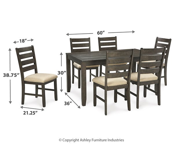 Rokane Dining Table and Chairs (Set of 7)