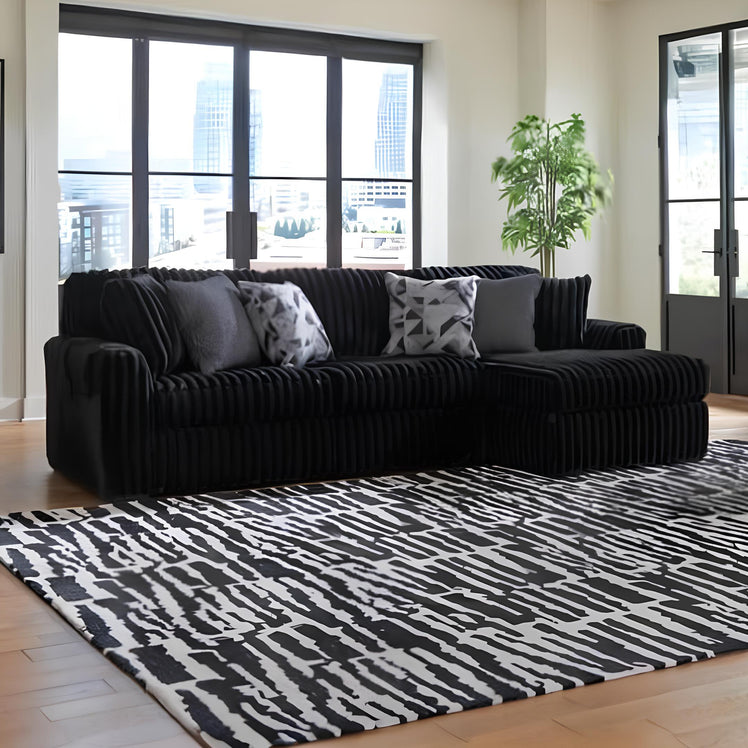 Darknight Corduroy Sectional With Chaise 1
