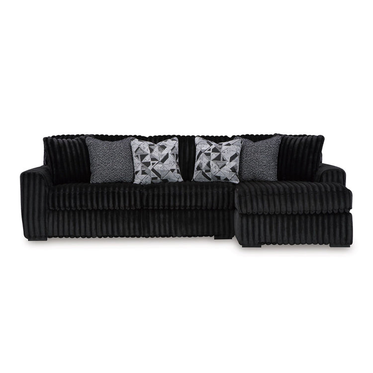 Darknight Corduroy Sectional With Chaise