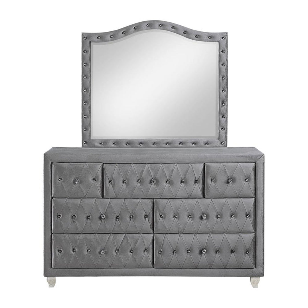 Deanna Button Tufted Mirror