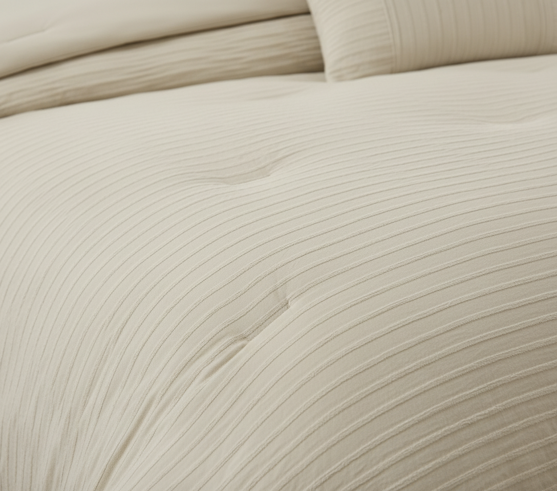 Edredón Bryce de 8 piezas con diseño de gofres y jacquard