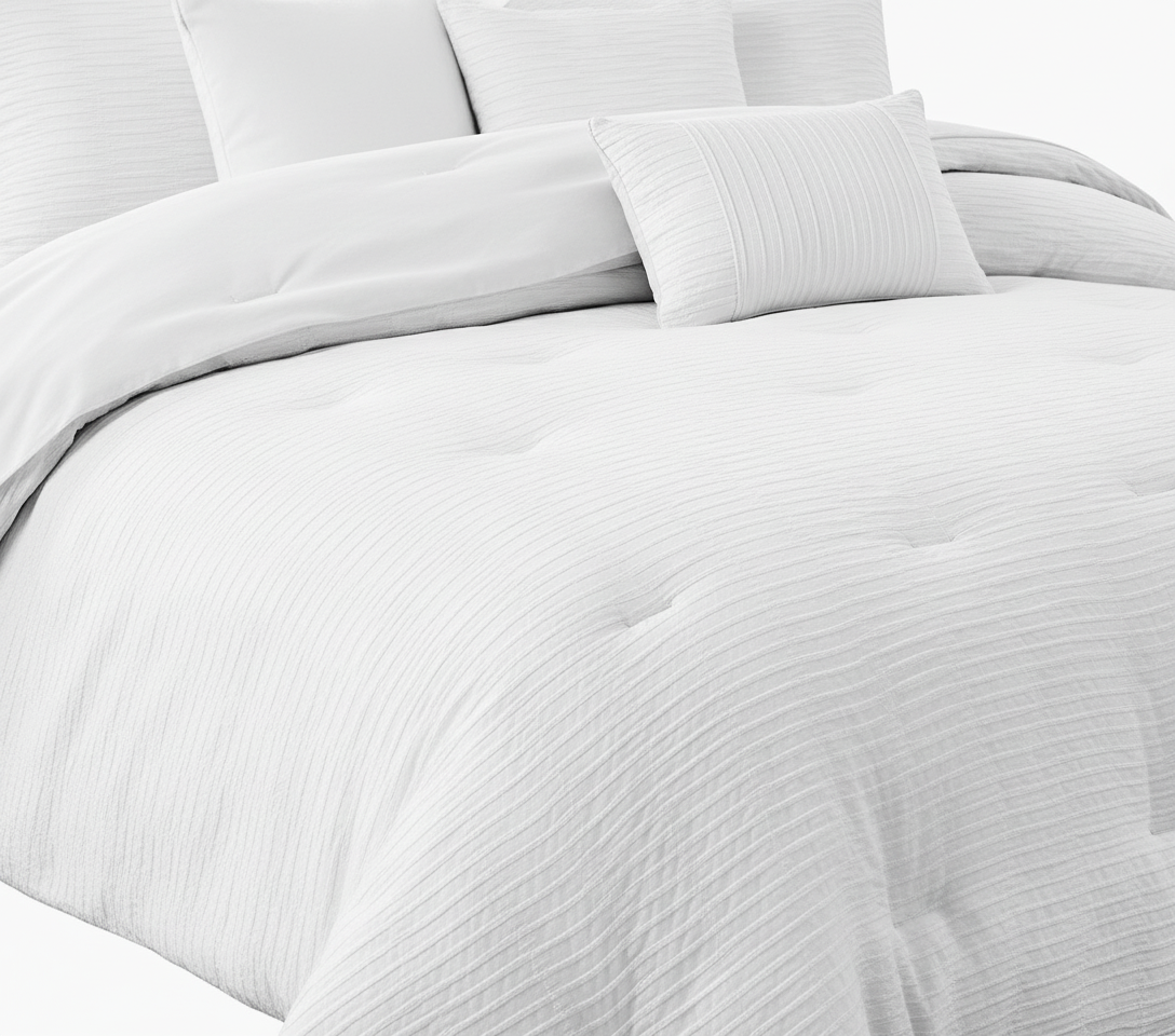 Edredón Bryce de 8 piezas con diseño de gofres y jacquard