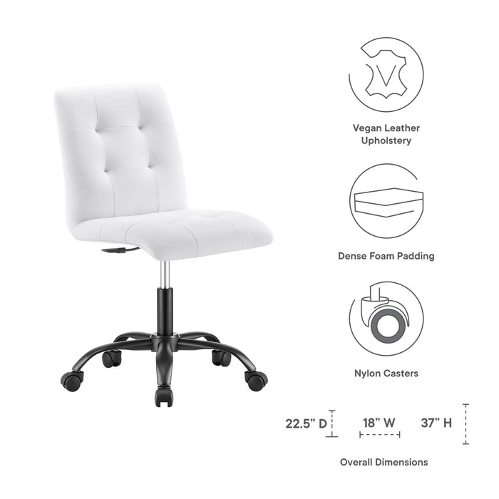 Ripple Armless Vegan Leather Office Chair