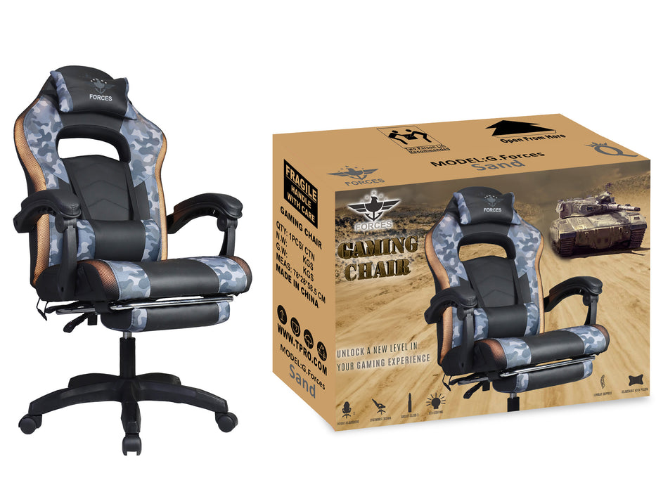 Game Chair with Camo pattern and LED Lights