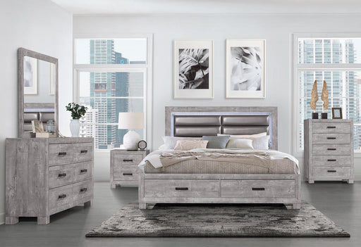 NOLAN GREY KING BED, DRESSER, MIRROR, NIGHTSTAND image