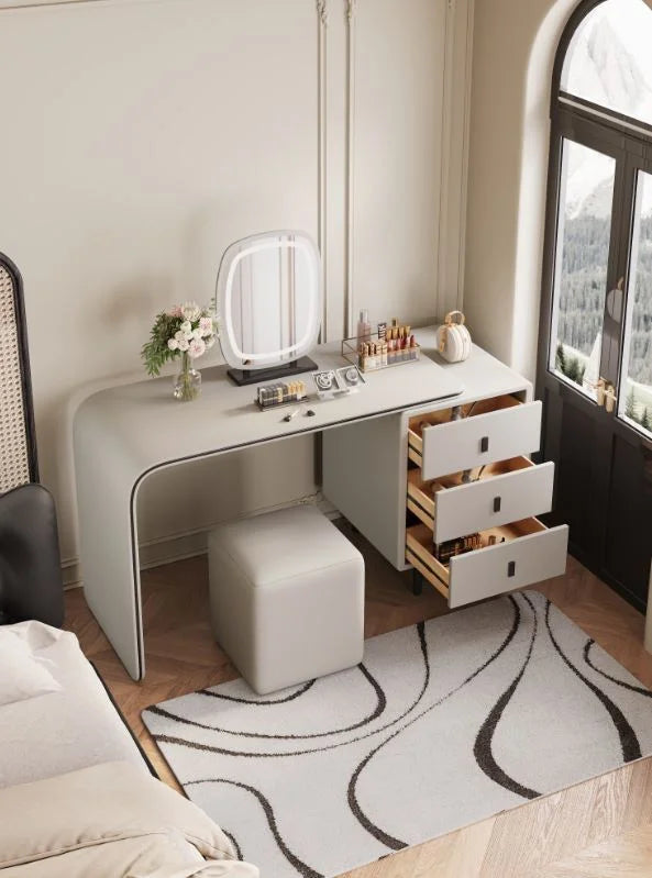 Vanity Desk with Stool and LED Mirror - Dream Decor