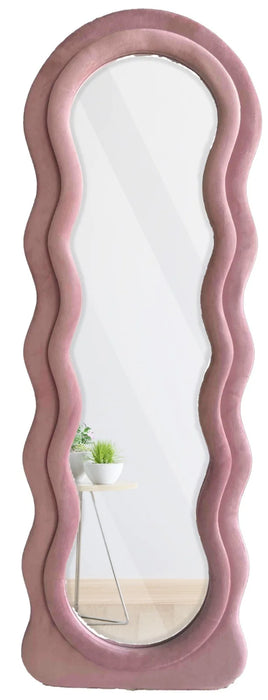 Standing Mirror with Velvet Frame