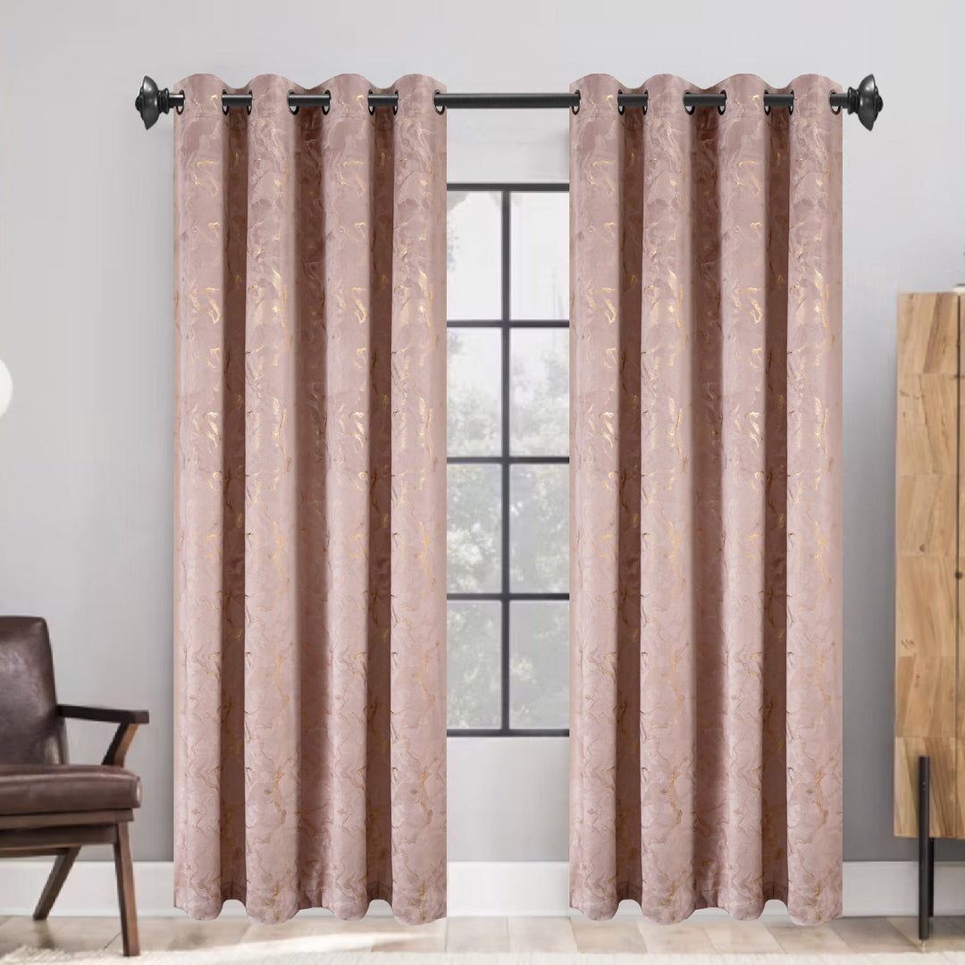 Marquis Velvet with Metallic Print Grommet Panel