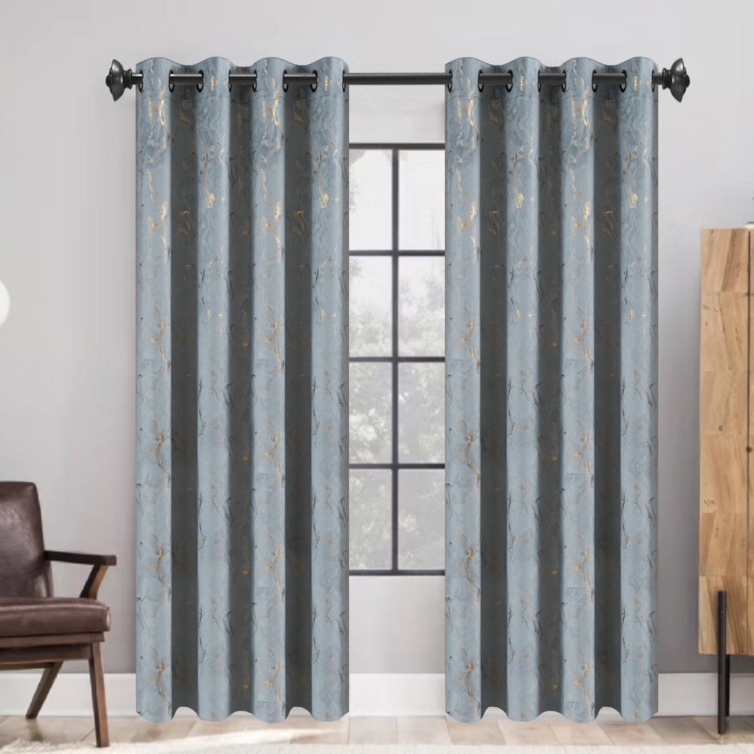 Marquis Velvet with Metallic Print Grommet Panel