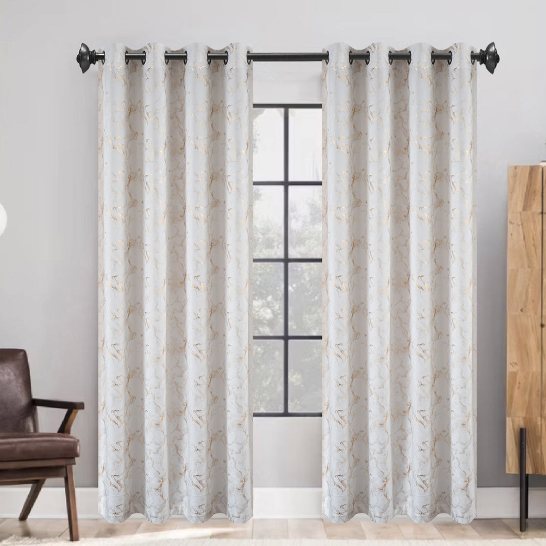 Marquis Velvet with Metallic Print Grommet Panel