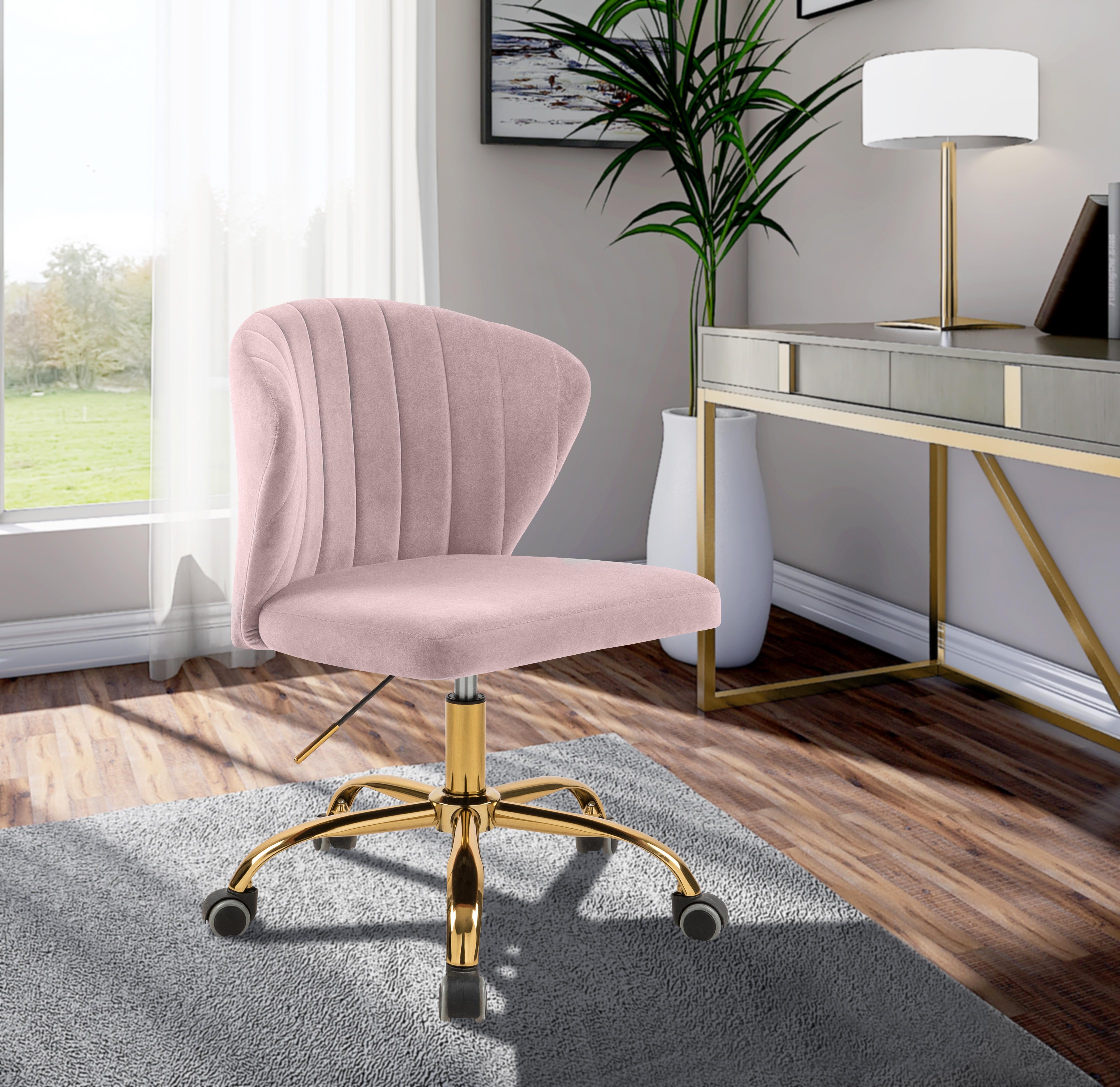 Finley Pink Velvet Office Chair - Dream Decor