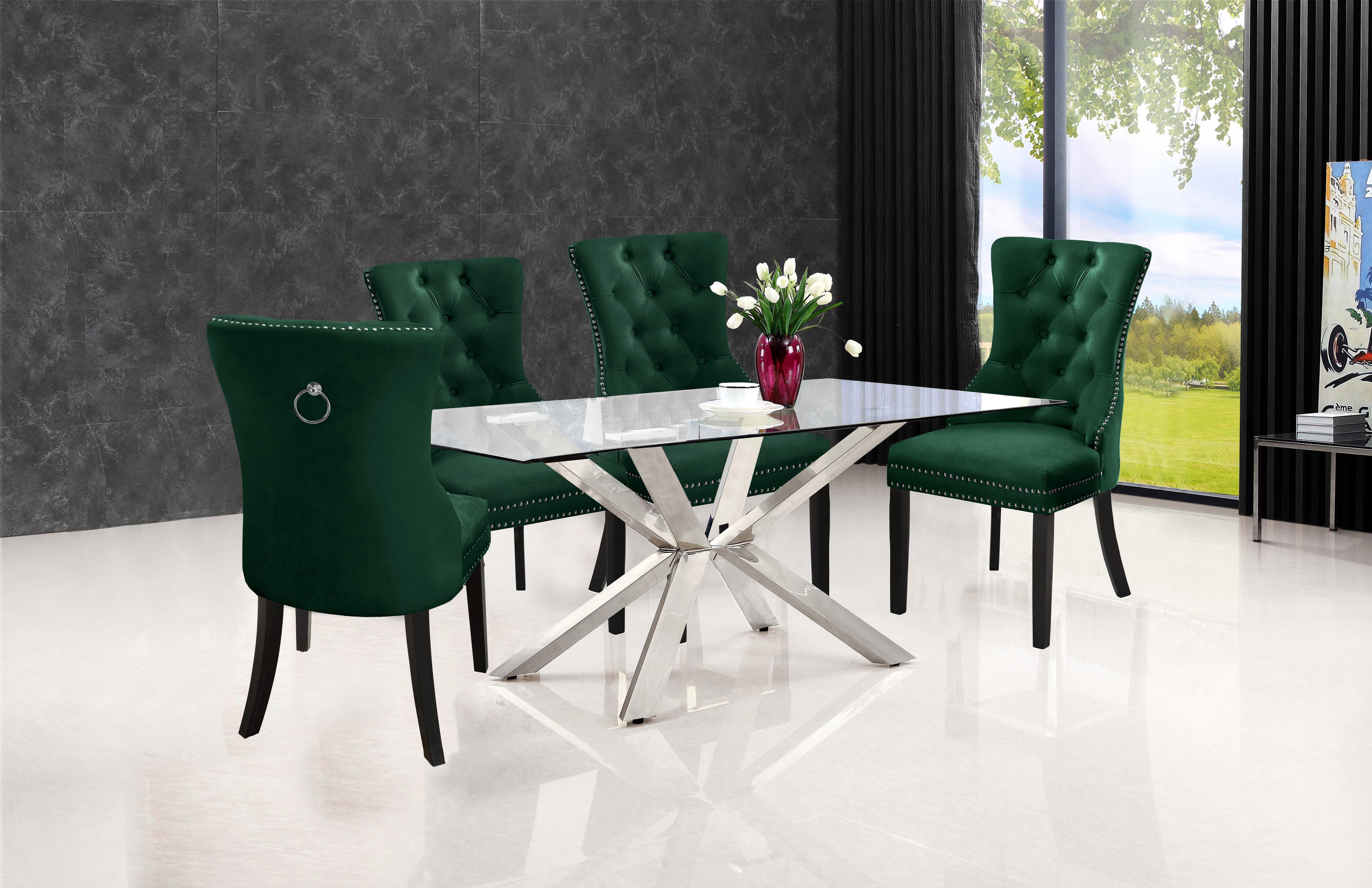 Nikki Green Velvet Dining Chair - Dream Decor