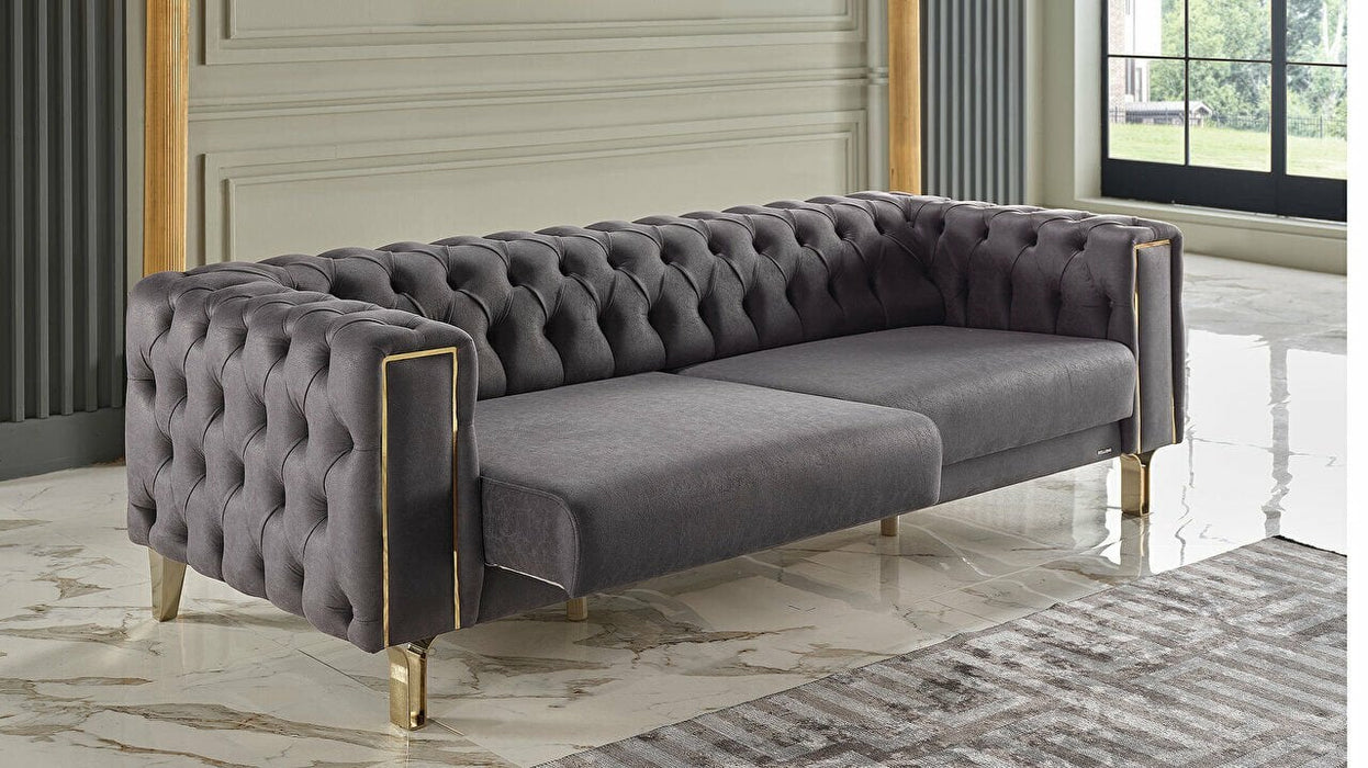 Richly Upholstered Montego Sofa in Two Tone Polyester Fabric