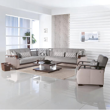 Natural L-Shaped Sectional - Dream Decor