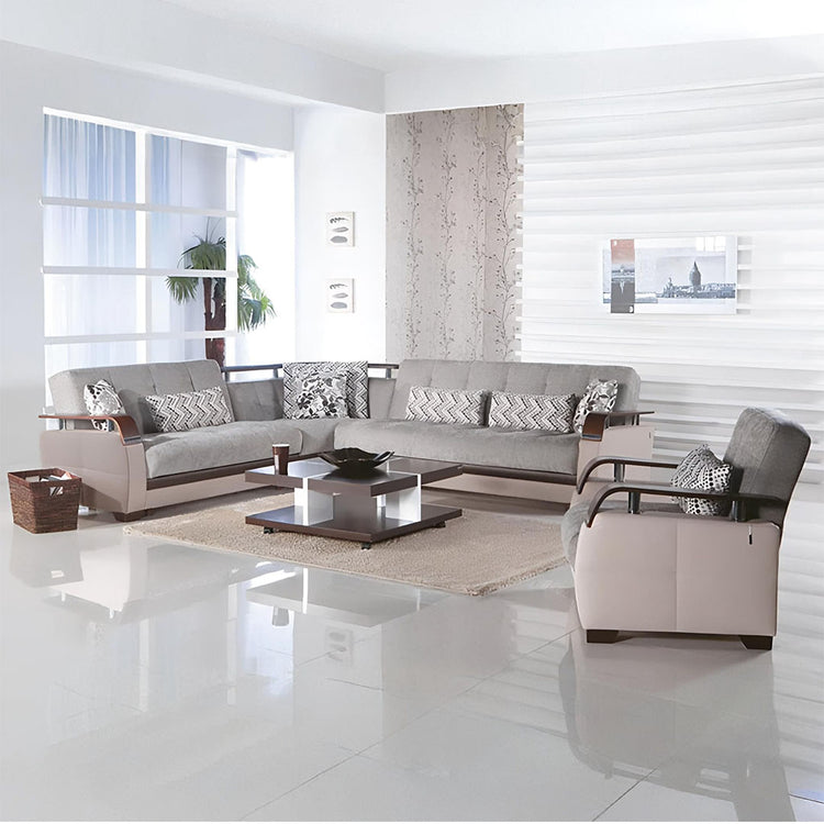 Natural L-Shaped Sectional - Dream Decor