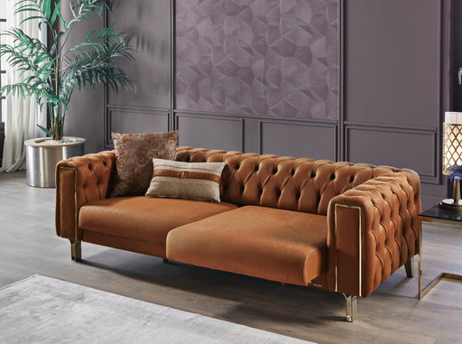 Elegant Montego Sofa with Earthy Hues and Modern Features