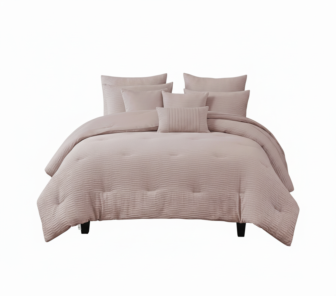 Bryce Waffle Jacquard 8-Piece Comforter Set