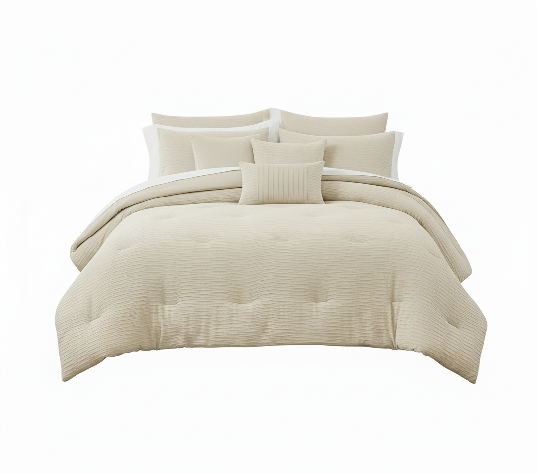 Bryce Waffle Jacquard 8-Piece Comforter Set