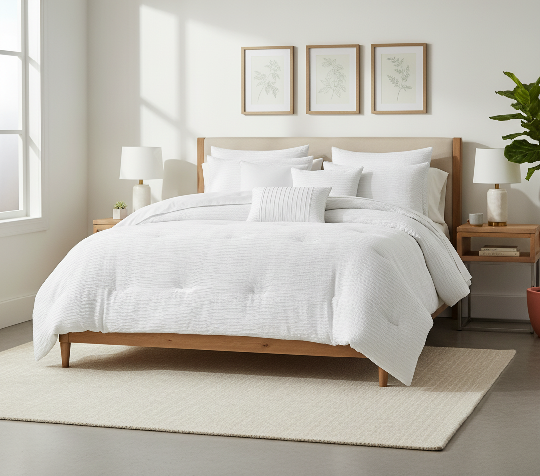 Bryce Waffle Jacquard 8-Piece Comforter Set