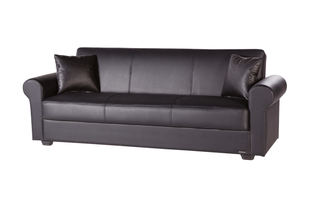 Modern Floris Loveseat Upholstered in Luxurious Black PU