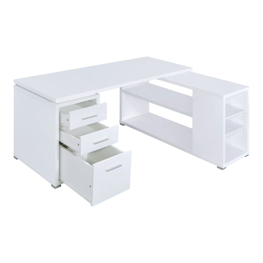 Escritorio de oficina en forma de L de Yvette: espacioso y práctico