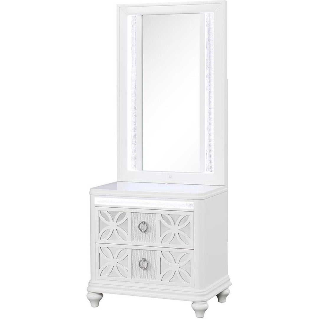 Abigale Nightstand with Mirror Top
