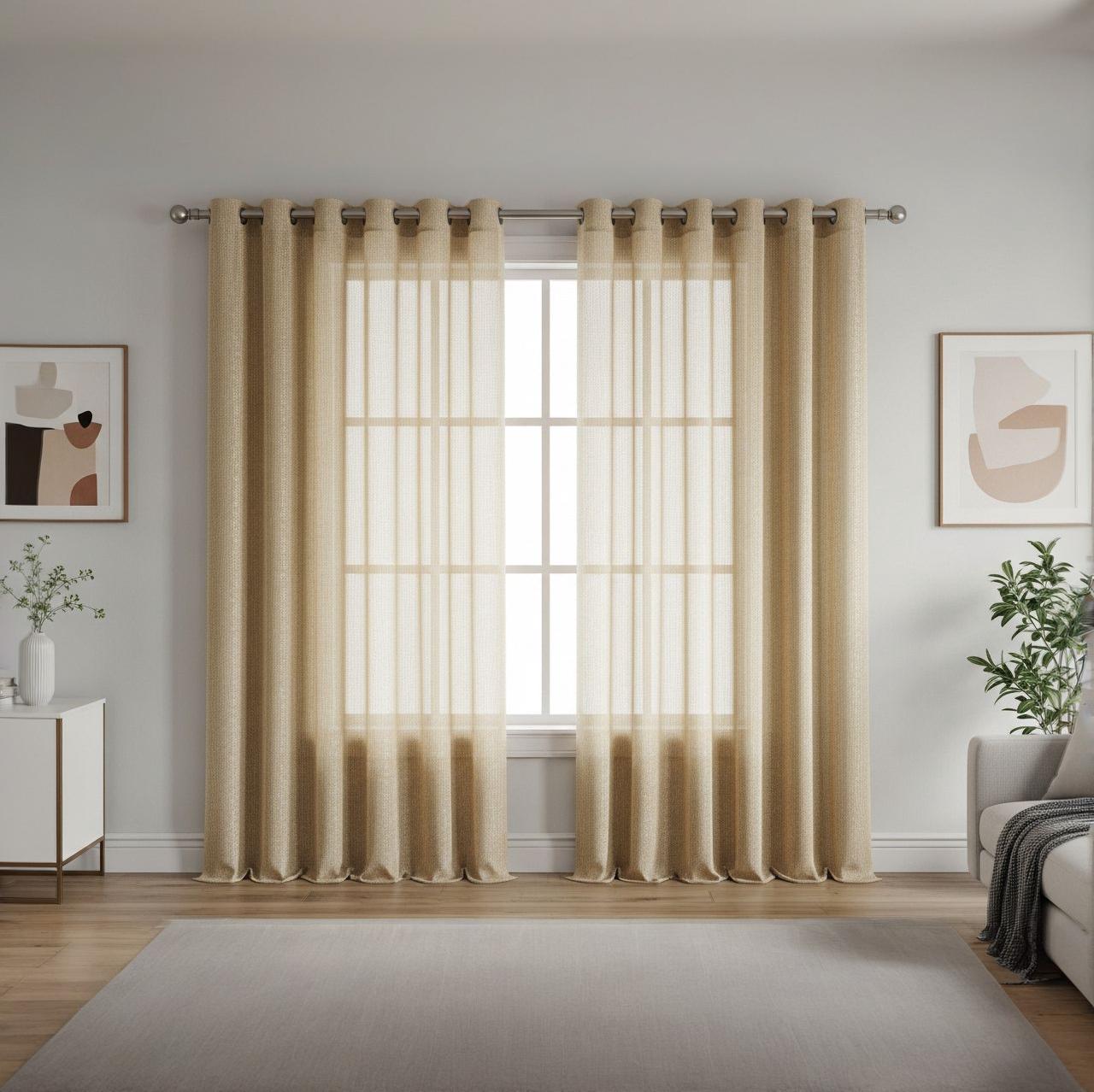 Lonnie Sheer Metallic Grommet Panel