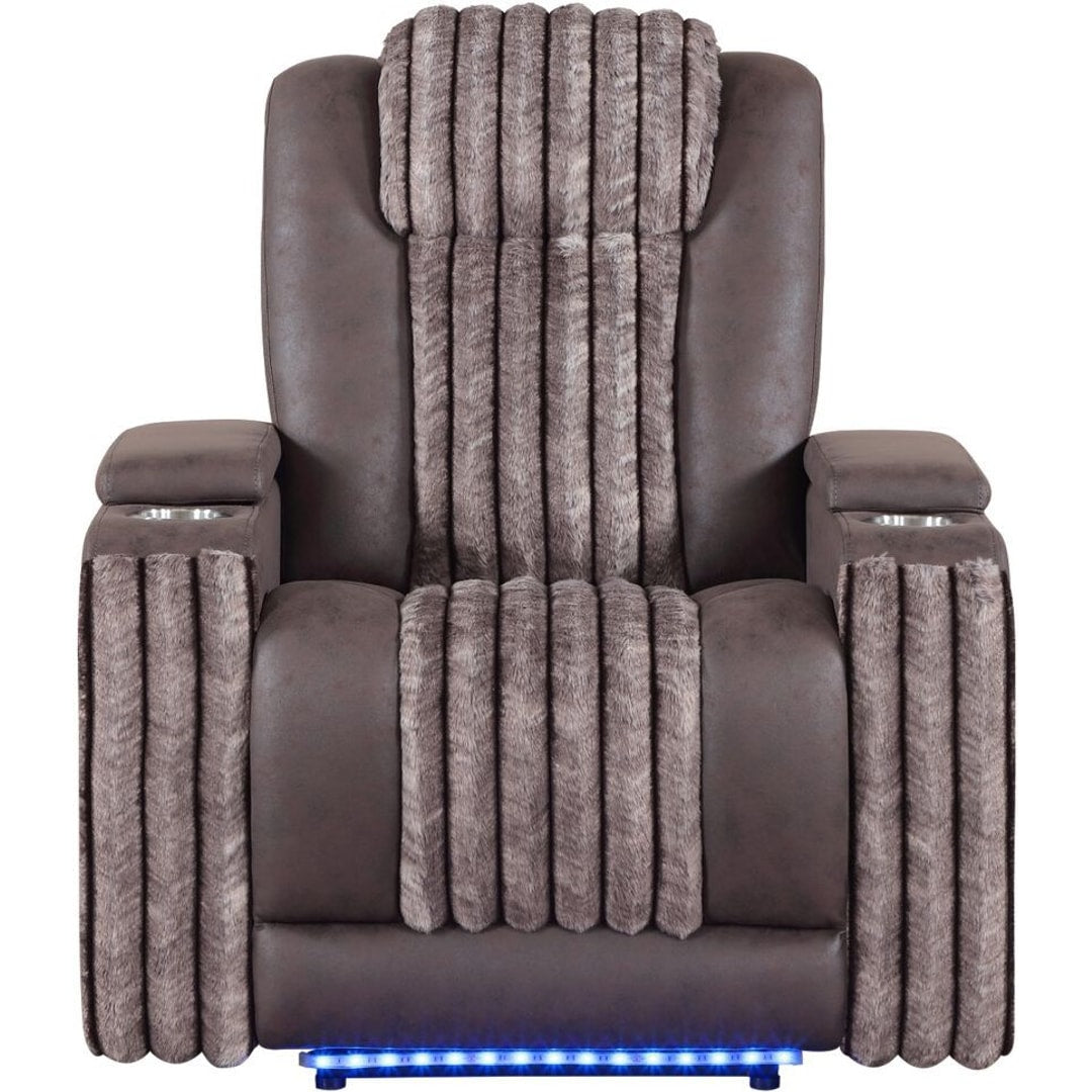 Brown U8000 power recliner, front view