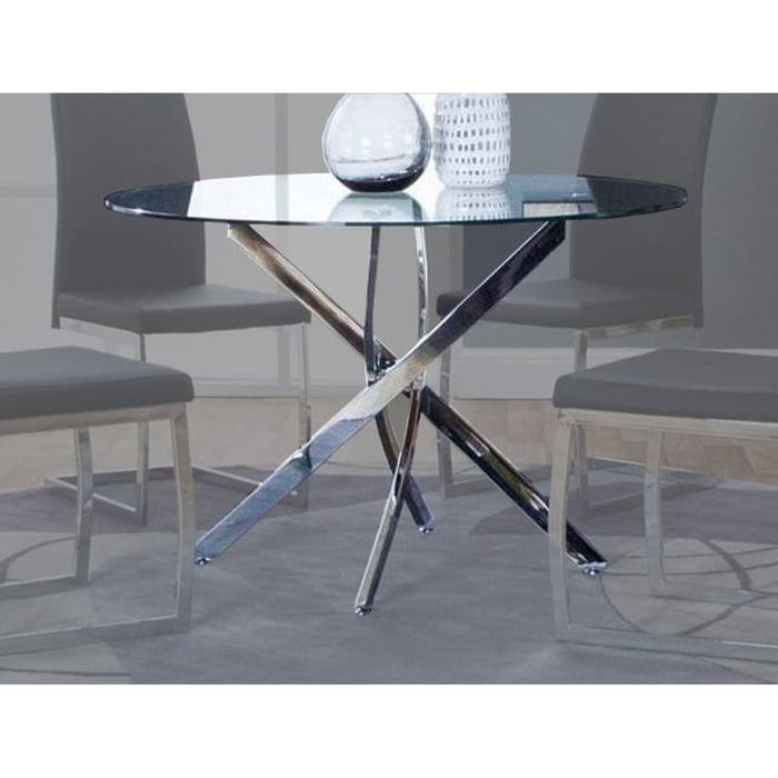 Bravo Clear Glass & Chrome Dining Table