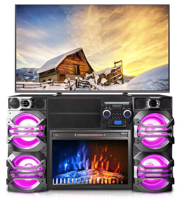 Professional Quad 10" Entertainment Center with 40" Fireplace