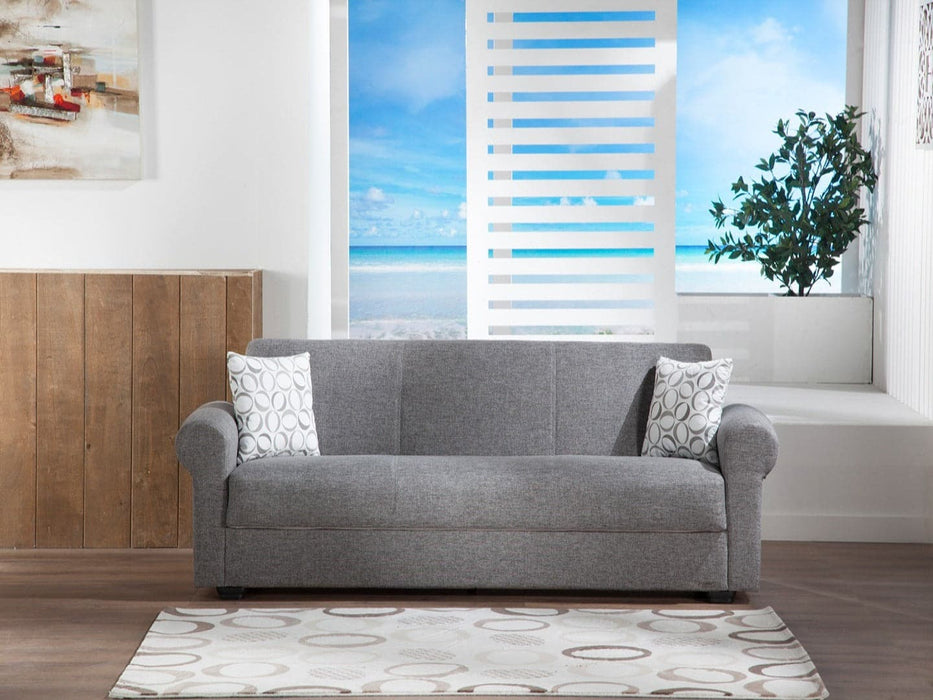 Beige Elita Loveseat: Simple Elegance with Neutral Textured Fabric