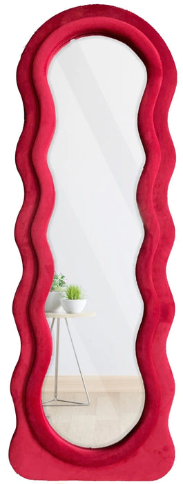 Standing Mirror with Velvet Frame