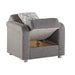 Vision Armchair in Diego Gray with Modern Button-Tufting