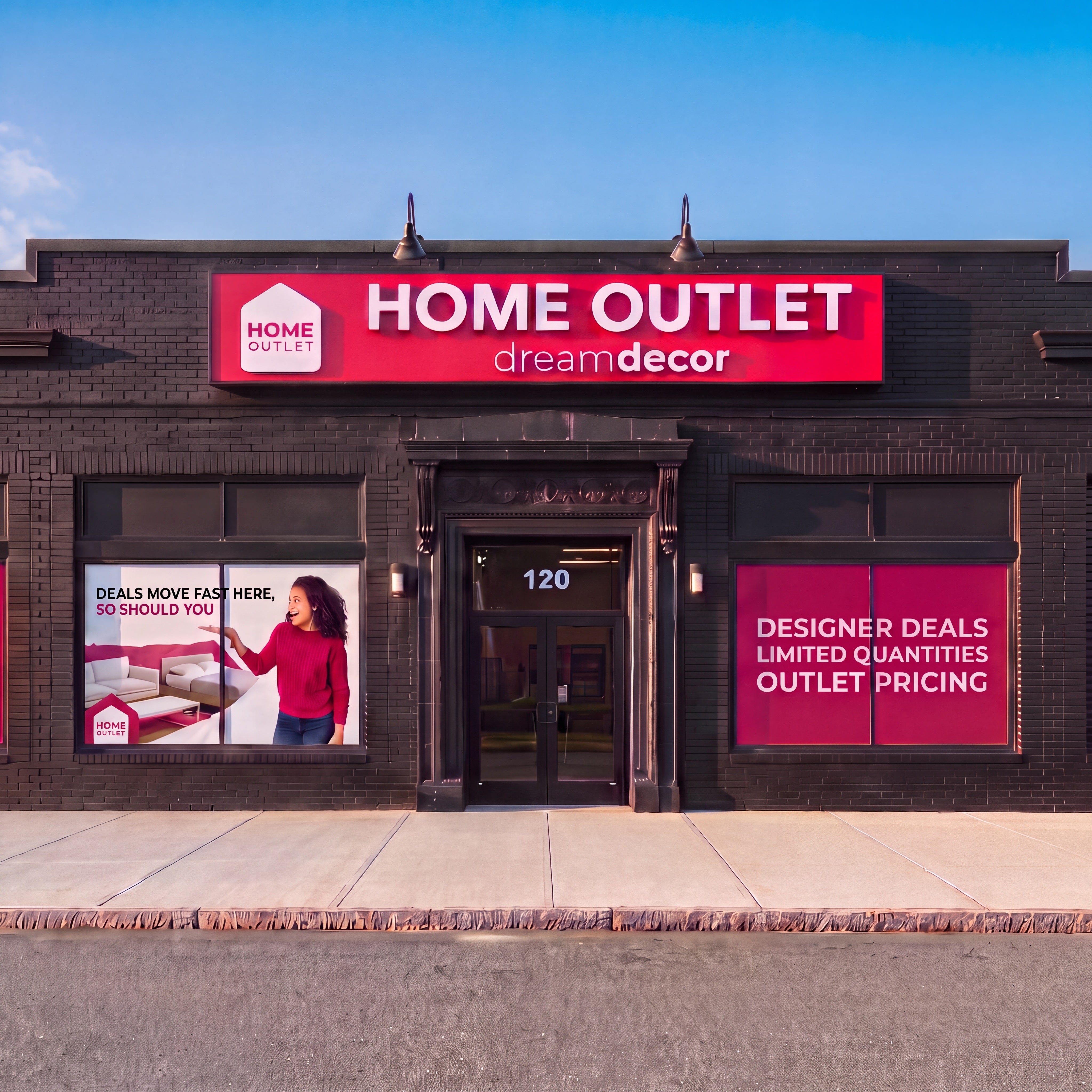The Dream Decor Home Outlet storefront at 120 Memorial Ave, West Springfield