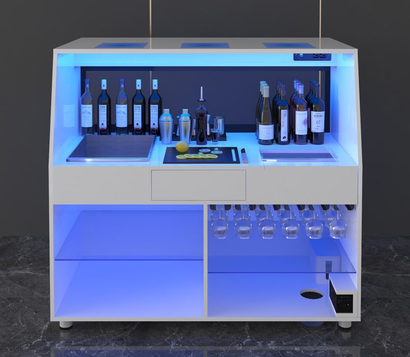 Luxury Bar with Built-in Bluetooth Entertainment System and Multi-color LED Lighting