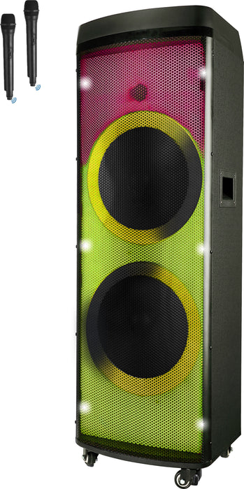 Rechargable Double 12'' Two way Bluetooth Loudspeaker with LED GLOW WALL