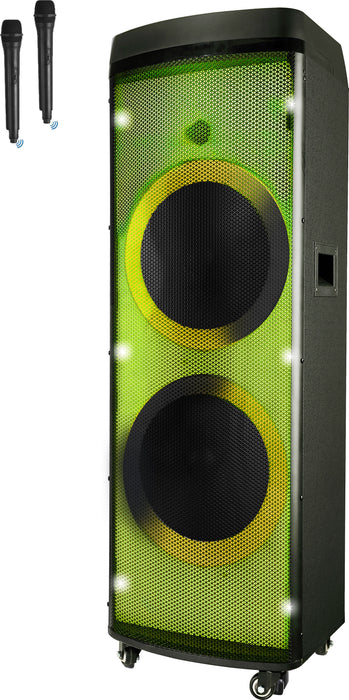 Rechargable Double 12'' Two way Bluetooth Loudspeaker with LED GLOW WALL