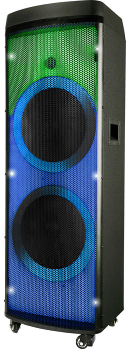 Rechargable Double 12'' Two way Bluetooth Loudspeaker with LED GLOW WALL